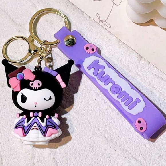 Accessories - •Sweet but Savage• New Kuromi Keychain Bag Charm NWOT